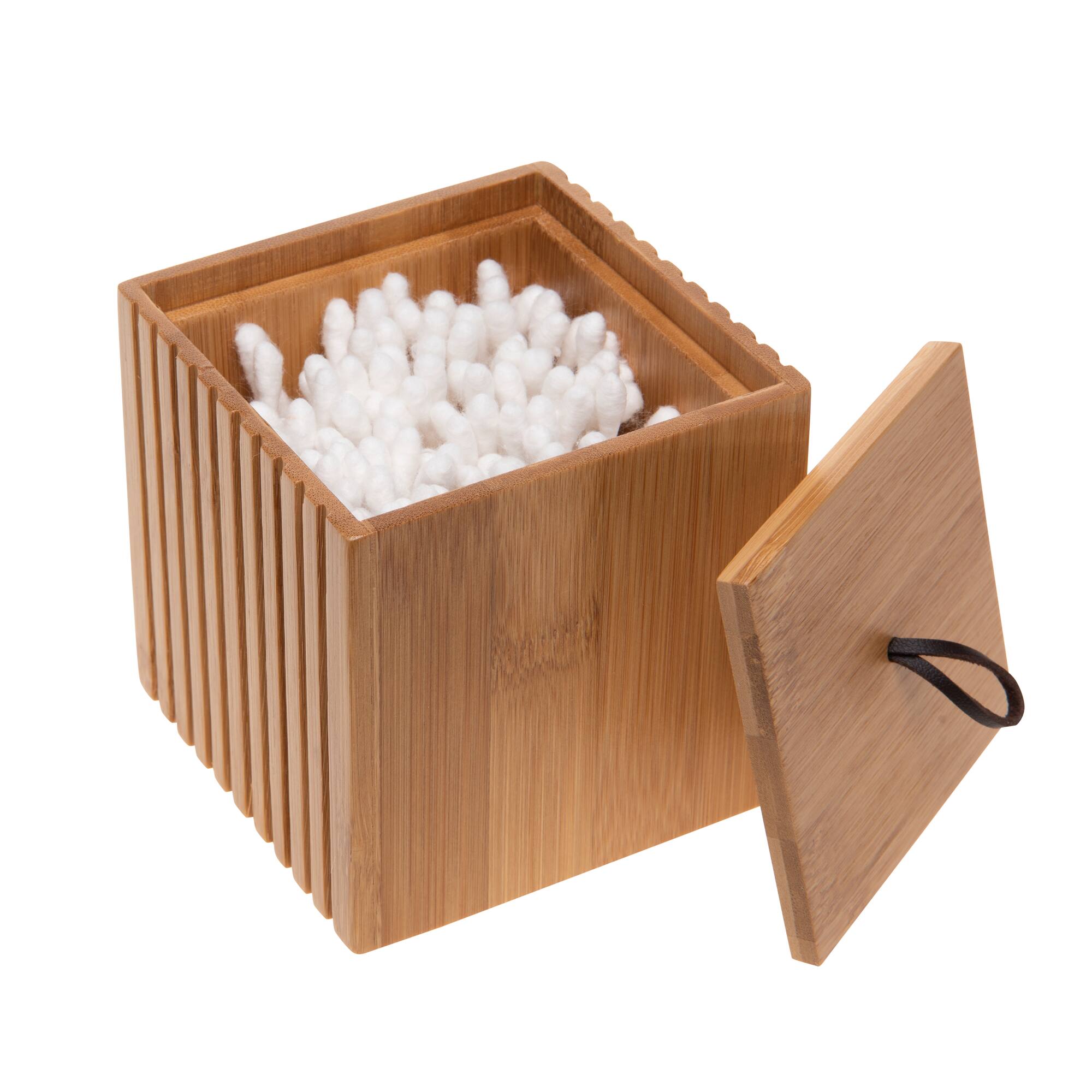 Bath Bliss Small Square Oslo Bamboo Storage Jar